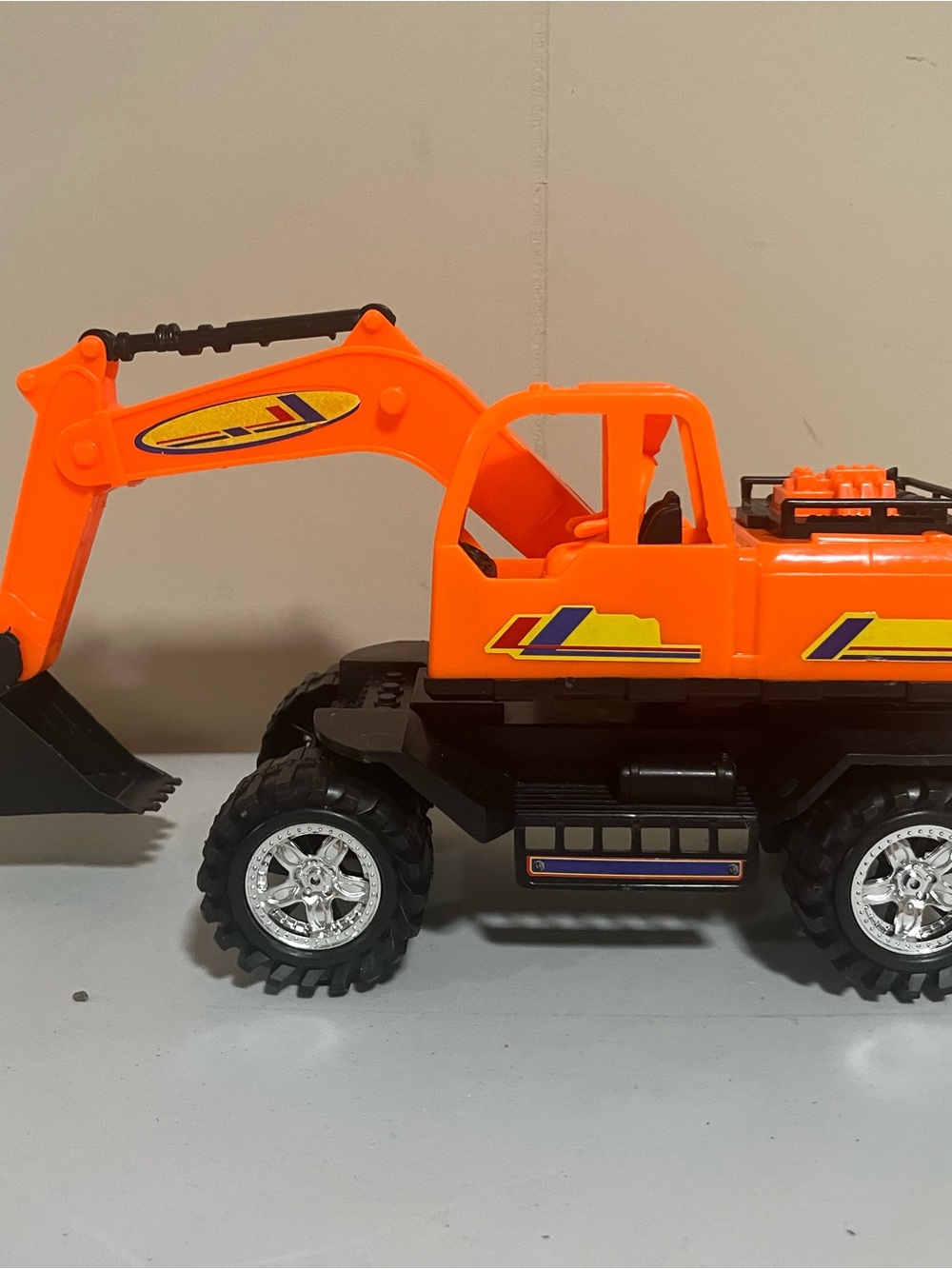 Orange Toy Excavator Truck for Kids - Durable Play Vehicle
